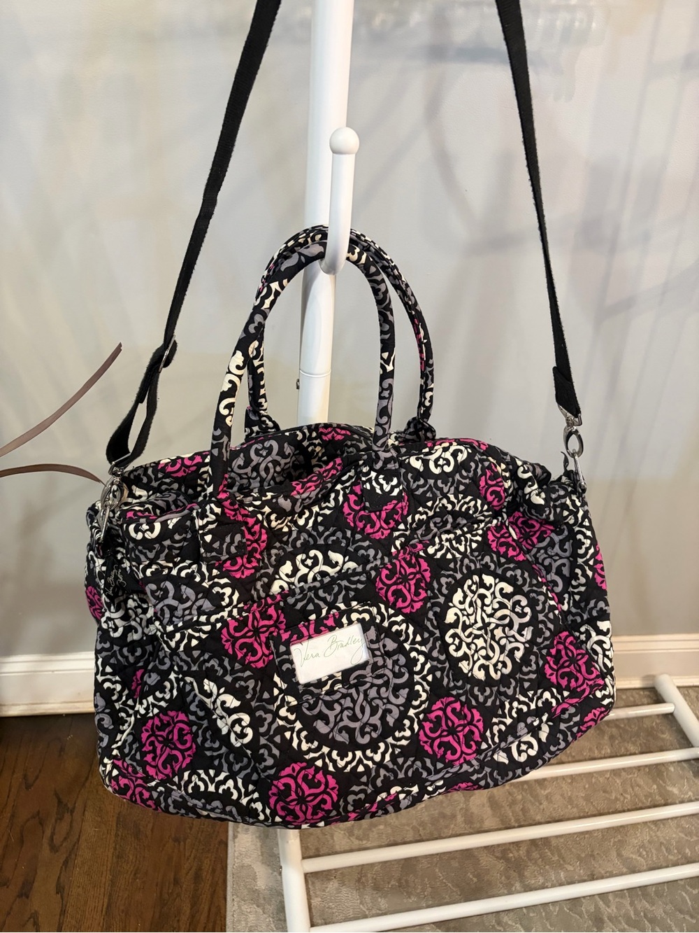 Vera Bradley Large Quilted Duffel Bag in Canterberry Magenta Travel Weekender